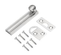 QUARKZMAN 3" Verrou De Surface En Laiton Massif, Verrou Coulissant De Sécurité Dissimulé Pour Porte Vis, Finition Brossée Porte Française, Verrou Placard Armoire Portes Encastrées, Argent