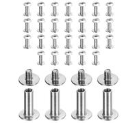 QUARKZMAN 30 Jeux Pour Ceinture En Cuir Sac Bricolage Reliure Argenté | De Vis Chicago M3x12mm Longueur 5mm Rivets Métalliques À Tête Phillips Clous Rivets Goujons Boulons Vis De Fixation