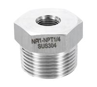 QUARKZMAN 304 Inox Acier Réducteur Douille 1" NPT Mâle x 1/4" NPT Femelle Hex Douilles Tuyau Raccords Réduction Coulée Tuyau Adaptateur pour Air Eau Huile Gaz Tube