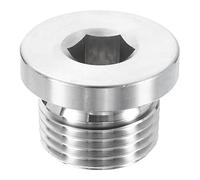 QUARKZMAN 304 Inox Acier Tuyau Bouchon Raccord 1/2" NPT Mâle Filetage Intérieur Hex Tête Capuchon Hexagonal Tête Bonde Bouchons Bouchons Raccords avec Joint Bague pour Air Eau Huile Gaz Tube