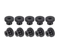 QUARKZMAN 30Pcs Écrous Moletés À Serrage Manuel M5 x 16 x 10mm Noir | Écrous Moletés En Acier Au Carbone, Boutons Ronds De Réglage Écrous De Fixation Pour Pièces D'Imprimante 3D