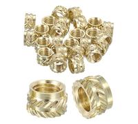 QUARKZMAN 30pcs Insert Fileté Femelle, M6 x 5mm x 8mm OD Inserts d'Écrou Cannelé en Laiton, Goujons à Filetés Insert à Chaleur Fixation Encastrée Écrous d'Enrobage pour Impression 3D