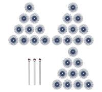 QUARKZMAN 30pcs Jeu De Disques A Brosses Radial 1" Grain 120 Kit De Brosses Abrasives Detaillees Assortiment De Roues De Polissage Avec Mandrins De 1/8" Pour Polissage Nettoyage, Bleu