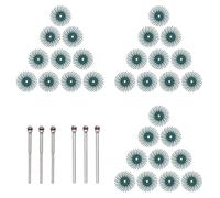 QUARKZMAN 30pcs Jeu De Disques À Poils Radiaux 1" Grain 80 Kit De Brosses Abrasives De Détail Assortiment De Roues De Polissage Avec Mandrins De 1/8" Et 3/32" Pour Polissage Nettoyage, Vert