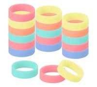 QUARKZMAN 30Pcs Petits Élastiques Rouge/Bleu/Orange/Vert/Jaune Lumineux | 0.8"x0.28", Anneaux En Silicone Fluorescents Pour Accessoire De Mode, Élastique Large Pour Organiser Et Fixer Objets