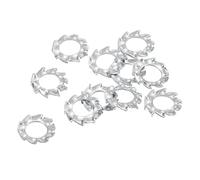 QUARKZMAN 30Pcs Rondelles d'Étoile à Dents Externes, M3 Rondelle de Blocage Dentelée en Acier Inoxydable 304 pour Fixations d'Équipement Mécanique, Argent