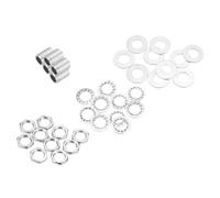 QUARKZMAN 35Pcs Tube Fileté M10 à Filetage Fin 1.5cm de Long x 7mm ID Kit de Raccords pour Tubes de Lampe avec Écrous Hexagonaux et Rondelles, pour Réparation Bricolage, Argent