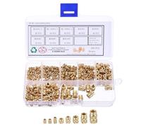 QUARKZMAN 365pcs M2 M2.5 M3 M4 M5 Metric Threaded Inserts Brass Heat Set | Insert Knurled Nuts Assortment Kit, 3D Printing Brass Nuts Female Threaded Inserts Nuts With Heat Set Insert Tips