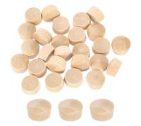 QUARKZMAN 36pcs Bouchons de Fleurs en Bois, 9mm/0.35" Cache Vis en Bois Bouchons Bouteille Réutilisable Tête Plate pour Cacher Trous de Vis Décoration Meubles Travail Artisanat (10x9mm)