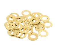QUARKZMAN 38Pcs Rondelle Métal Plate Laiton, Kit Rondelles Cuivre M8 Écrasables Assortiment, 8mm DI, 14mm DE, 0.5mm D'Épaisseur Pour Boulons Vis Réparation, Construction