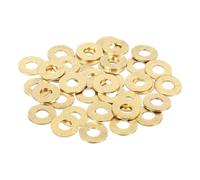 QUARKZMAN 38Pcs Rondelle Métal Plate Laiton, Kit Rondelles Écrasables Cuivre M5 Assortiment, 5mm ID, 12mm OD, 0.8mm Épaisseur pour Boulons Vis Réparation, Construction