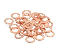 QUARKZMAN 38Pcs Rondelle Métal Plate, M8 Rondelles En Cuivre Joint, 8mm ID, 13mm OD, 1mm D'Épaisseur D'Étanchéité En Cuivre Kit De Rondelles Écrasées Assortiment Boulons Vis Réparation