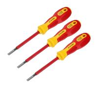 QUARKZMAN 3Pcs 1000V Tournevis Électrique Magnétique Isolé à Fente 5mm x 100mm CR-V Tournevis à Tête Plate pour Électriciens