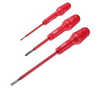 QUARKZMAN 3pcs 1000V Tournevis Isolé Magnétique Électrique à Fente 3 x 75mm 5 x 75mm 6 x 150mm CR-V Électriciens Plat Tête Tournevis, Rouge