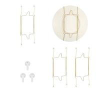 QUARKZMAN 3pcs 12 Inches Universel Porte-Assiette Invisible Golden | En Acier Inoxydable Pour Le Mur Support En Forme De U Avec Clou Sans Trace Pour Decorations, Porte-Assiette