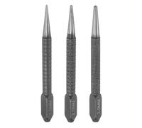 QUARKZMAN 3pcs Center Punch Set 1.5mm/2mm/3mm Poinçon À Clous Conique | Carbone Acier, Anti-Dérapant, Alignement Outil Pour Trou Central Pour Plastique Métal Bois Marquage