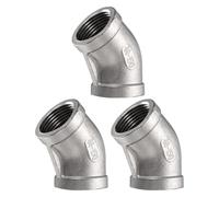 QUARKZMAN 3Pcs Coude 45 Degrés Raccord Tuyau Moulé 3/4" NPT Femelle Coude Acier Inox 304 Raccord Fileté Connecteur pour Eau Carburant air et plomberieerie Applications
