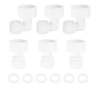 QUARKZMAN 3Pcs Coude&Droit 1/2 Pouce Npt Femelle pour 1/4 Pouce Raccord Rapide Tube Connecteur Pousser pour Connecter Raccords Tuyau pour Ro Système Osmose Inverse avec Joints Caoutchouc