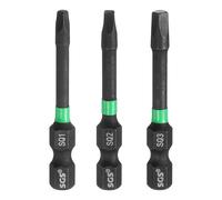 QUARKZMAN 3pcs Embout Tournevis Carré 50mm / 1.97" Longueur Acier S2 SQ1/SQ2/SQ3 Embout Tournevis Magnétique Pour Outils Électriques Avec Tige Hexagonale 1/4" Pour Réparation Précision