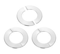 QUARKZMAN 3Pcs Flasque Murale Fendue, Plaque Rond Auto-Adhésive En Acier Inoxydable Couvre-Trou Murale 5.5mm De Hauteur Pour Tuyaux De 80mm De Diamètre Toilette Évier Robinet
