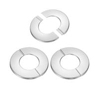 QUARKZMAN 3Pcs Flasque Murale Fendue, Plaque Rond Escutcheon Auto-Adhésive Couverture Décorative Pour Trou Mur En Acier Inoxydable Hauteur 6mm Pour Tuyaux Dia 34mm Toilette Drain Robinet