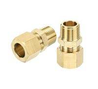 QUARKZMAN 3Pcs Laiton Compression Tube Raccord 1/2" Tube OD x 3/8" NPT Mâle | Connecteur Droit Accouplement Adaptateur Union Raccords
