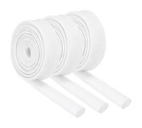 QUARKZMAN 3Pcs Manchon Coupe-Feu pour Tresse d'Isolation de Fil, 3,28Ft-8mm ID Blanc, Gaine en Fibre Verre Enduite Silicone Haute Température pour Câblage Électrique de Conduite Automobile