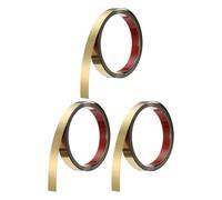 QUARKZMAN 3pcs Moulure Murale En Acier Inoxydable, 10Ft x 0.79 Pouce, Moulure Métallique Autocollante, Moulure De Miroir Autocollante Pour Mur Plafond, Cheminée, Bordure De Miroir, Or Brossé