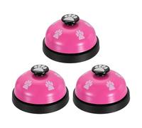 QUARKZMAN 3Pcs Sonnette De Bureau, 2.8" Sonnette De Service pour Comptoir, Sonnette D'appel pour Bureau, Hôtel, Salle De ner, Restaurant, Dressage d'animaux, Rouge Rose