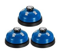 QUARKZMAN 3Pcs Sonnettes De Bureau, 2.8" Sonnette d'accueil, Sonnette De Comptoir pour Bureau, Hôtel, Salle De ner, Restaurant, Dressage d'animaux, Bleu