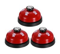 QUARKZMAN 3Pcs Sonnettes De Bureau, 2.8" Sonnette De Service pour Comptoir, Sonnette D'appel pour Bureau, Hôtel, Salle De ner, Restaurant, Dressage d'animaux, Rouge