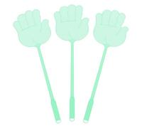 QUARKZMAN 3pcs Tapette À Mouches 6"x5.7" Manuel En Plastique Lourd Avec Long Manche Pour Maison Intérieur Extérieur, Vert