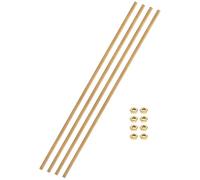 QUARKZMAN 4 Ensemble Tige Filetée Laiton M2.5x0.45mm Pas Filetage à Droite Goujons avec Écrous Hexagonaux en Laiton Massif, 150mm Longueur, Fixations pour Ancrages Boulons Supports Pinces
