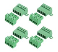 QUARKZMAN 4 Jeu Bloc À Vis À 5 Broches, Connecteur Bloc À Vis Pour PCB Mâle Et Femelle Pas De 3.81mm/0.15 Pouce 300V 8A Bloc À Vis Vert Connecteur Pour Projet Électronique Domestique