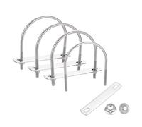 QUARKZMAN 4 Jeu De 3" Largeur Intérieure Rond U Boulons 3-9/16" Longueur | 304 Acier Inoxydable, U-Boulons Avec Écrous Hexagonaux À Collerette, Automobile, 76mm L x 91.2mm H
