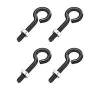 QUARKZMAN 4 Pack Pitons À Oeil, M5 x 30mm 304 Acier Inoxydable Pitons Filetés À Oeil Noirs Avec Écrou Pour Suspendre Ou Fixer Des Câbles