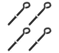 QUARKZMAN 4 Pack Pitons A Oeil, M5 x 60mm Acier Inoxydable 304 Pitons A Oeil Filetes Noirs Avec Ecrou Pour Suspendre Ou Fixer Des Cables