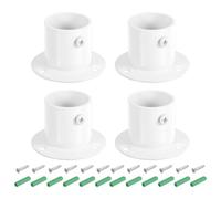 QUARKZMAN 4 Pcs 1.26 Pouce Douilles De Poteau À Bride, Support De Tige en Acier Inoxydable, Support De Tringle À Fixation Murale avec Vis pour Armoire Douche