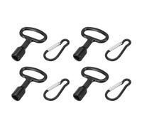 QUARKZMAN 4 Pcs Cle Triangle Poubelle, Poubelle en Métal avec Clé Triangulaire et Porte-Cléss (Noir)