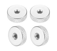 QUARKZMAN 4 Pcs Écrous Moleté M3 x 12 mm x 4 mm Femelle Écrous de Réglage à Trou Traversant Plat en Aluminium, Poignées et Boutons de Fixation pour Pièces d'Imprimante 3D, Machines, Argenté