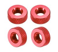 QUARKZMAN 4 Pcs Écrous Moleté M6 x 12 mm x 5 mm Femelle Écrous de Réglage à Trou Traversant Plat en Aluminium, Poignées et Boutons de Fixation pour Imprimante 3D, Machines, Rouge Bordeaux