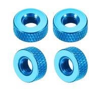 QUARKZMAN 4 Pcs Écrous Moleté M6 x 12 mm x 5 mm Femelle Écrous de Réglage à Trou Traversant Plat en Aluminium, Poignées et Boutons de Fixation pour Imprimante 3D, Machines, Bleu Ciel