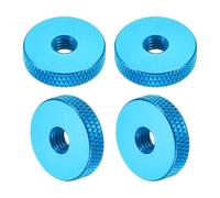 QUARKZMAN 4 Pcs Écrous Moleté M6 x 20 mm x 5 mm Femelle Écrous de Réglage à Trou Traversant Plat en Aluminium, Poignées et Boutons de Fixation pour Imprimante 3D, Machines, Bleu Ciel