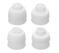 QUARKZMAN 4 Pcs Embouts À Douille, Couvercles En Plastique 3 Et 1 Couleur Pour Sac À Douille Réutilisable Kit Outils Décoratifs Pâtisserie Pour Gâteaux Cupcakes Embouts Fleur Russe Buses,