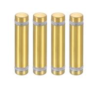 QUARKZMAN 4 Pcs Entretoise en Verre, 1/2" x 2" Vis Publicitaires à Double Tête en Acier Inoxydable, Supports Muraux, Matériel pour Support de Panneau en Verre Acrylique, Doré