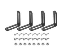 QUARKZMAN 4 Pcs Équerre d'Angle en L Ajustable 58x19x58mm Gris | Équerre en Fer à Angle Droit, Support en Métal Fendu en L avec 2 Fentes, pour Fixation Meuble en Bois