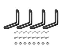 QUARKZMAN 4 Pcs Équerre Réglable en L 57,5x19x57,5mm Noir | Acier Inoxydable, Équerre d'Angle Droit, Support en L Fendu, Métal avec Fente pour Fixation Meuble Bois