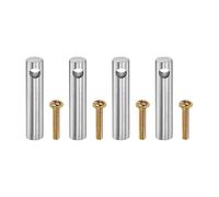 QUARKZMAN 4 Pcs Poteaux Métalliques Argentés Pour Meubles 2 X 0.4" | Connecteurs En Acier Inoxydable, Pour Barres De Galerie Pour Étagères Chariots Vitrines, Connexion Passante