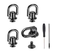 QUARKZMAN 4 Pièces Kit de Boutons-pression et Rivets 12mm | Anneaux en D, Vis à boule rotative 360°, Alliage de zinc, avec poinçon et tournevis, pour réparation de sacs, Gris métallisé