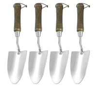 QUARKZMAN 4 Pièces Pelles De Jardin 13.2 x 3.35 Transplantoir en Acier Inoxydable avec Manche en Bois Outils De Jardin pour Jardinage Désherbage Plantation